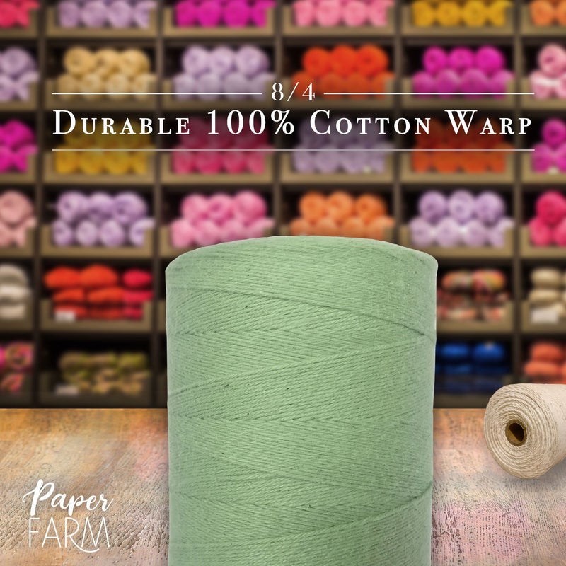 Paper Farm 100% Cotton Loom Warp Thread (Aqua Green), 8/4 Warp Yarn (800 Yards), Perfect for Weaving: Carpet, Tapestry, Rug, Blanket or Pattern - Warping Thread for Any Loom - Image 3